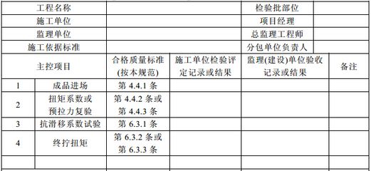 鋼結構螺栓扭矩標準參照表