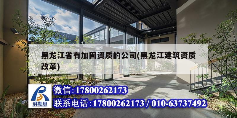 黑龍江省有加固資質的公司(黑龍江建筑資質改革) 結構工業裝備設計